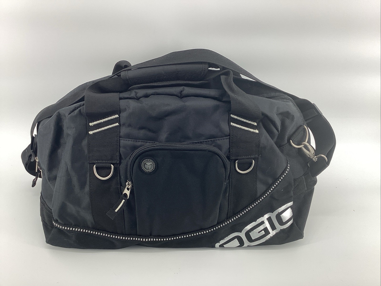 OGIO Half Dome Duffle Bag Black Shoulder Strap & Audio Pocket Gym Travel