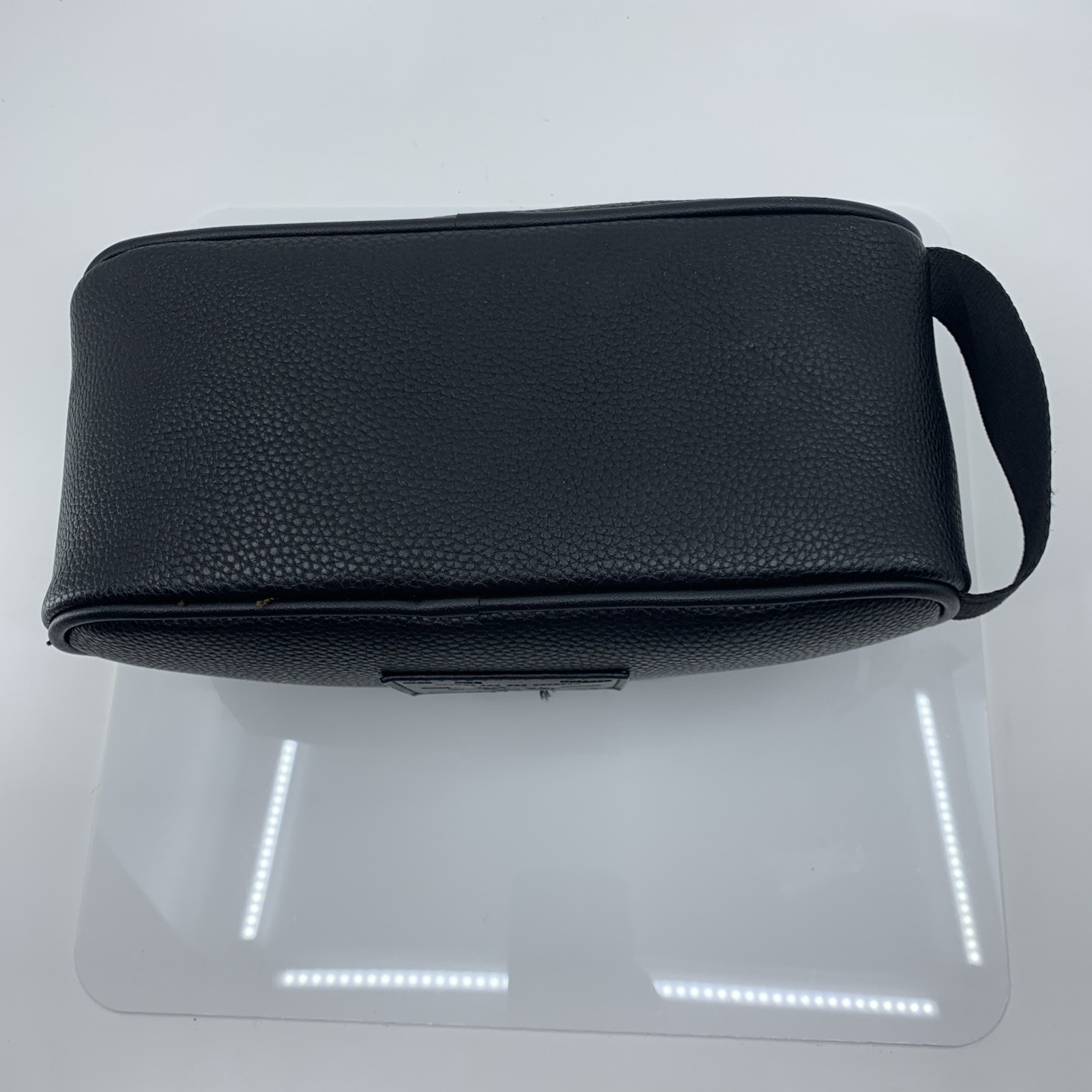 True Religion Titan Black Leather Dopp Kit Travel Shave/Tolietry Pouch Bag