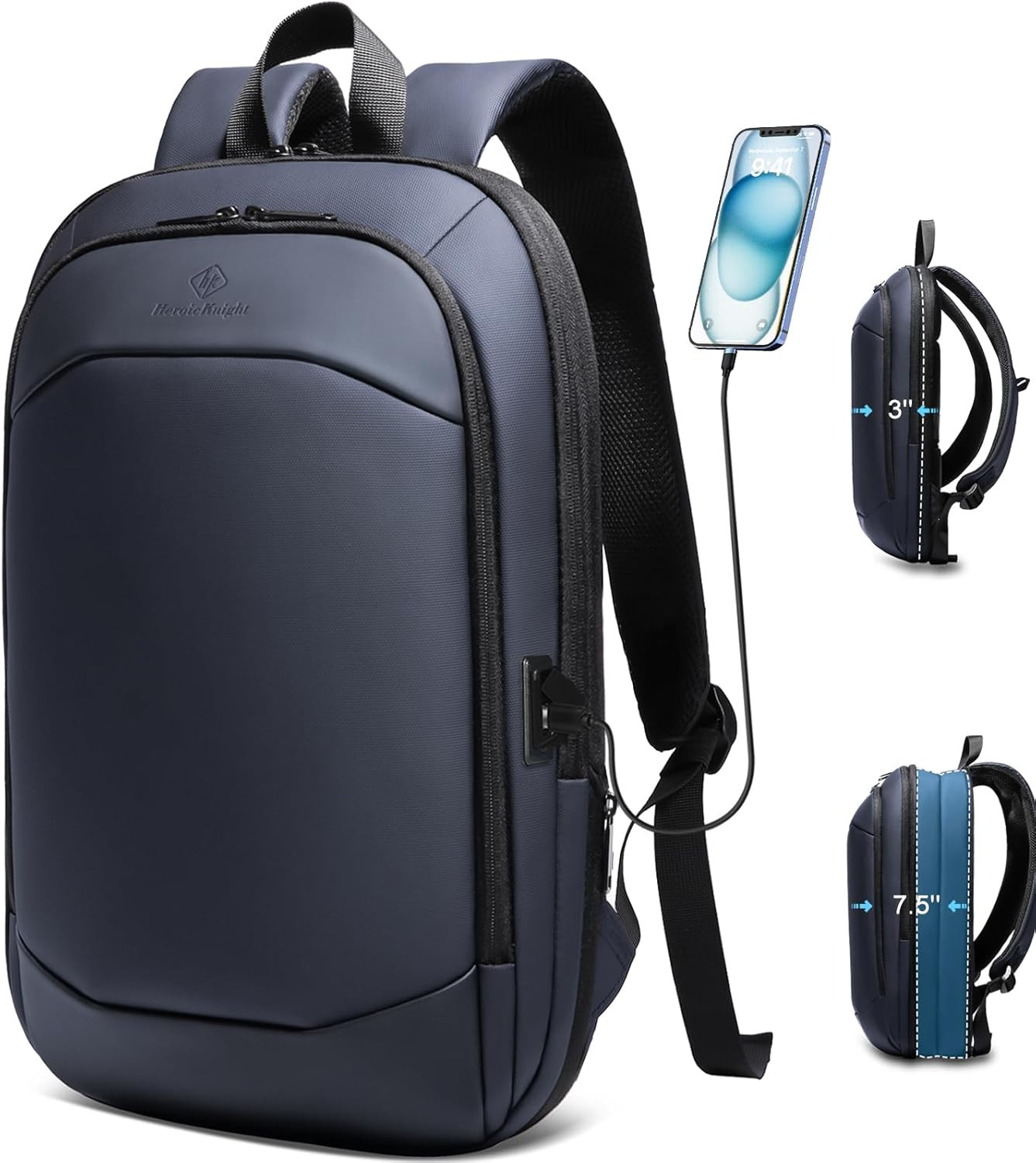 Expandable Laptop Backpack 15L 27L Waterproof Business Travel Bag USB