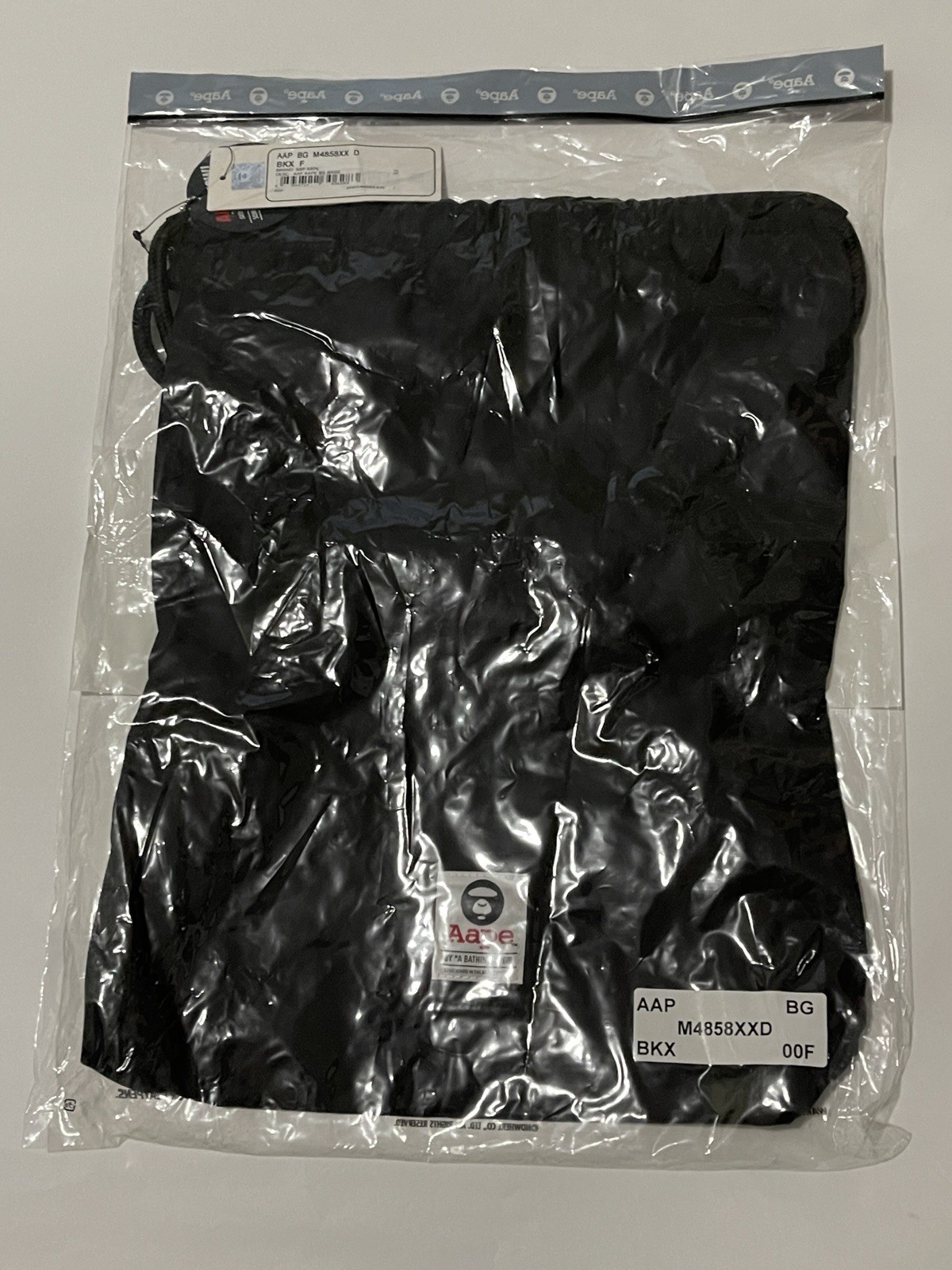 Aape By A Bathing Ape Drawstring Bag Black 17″ x 12.5″ NEW! BAPE