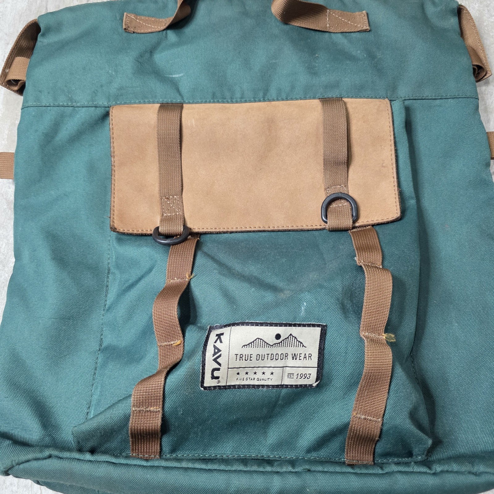Kavu Rainer Rucksack Backpack Green/Tan Outdoors