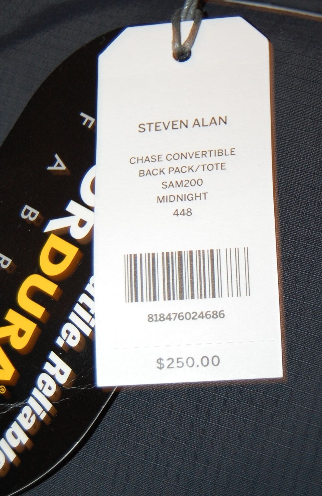 NWT Steven Alan Chase Convertible back pack/tote SAM200 Midnight $250