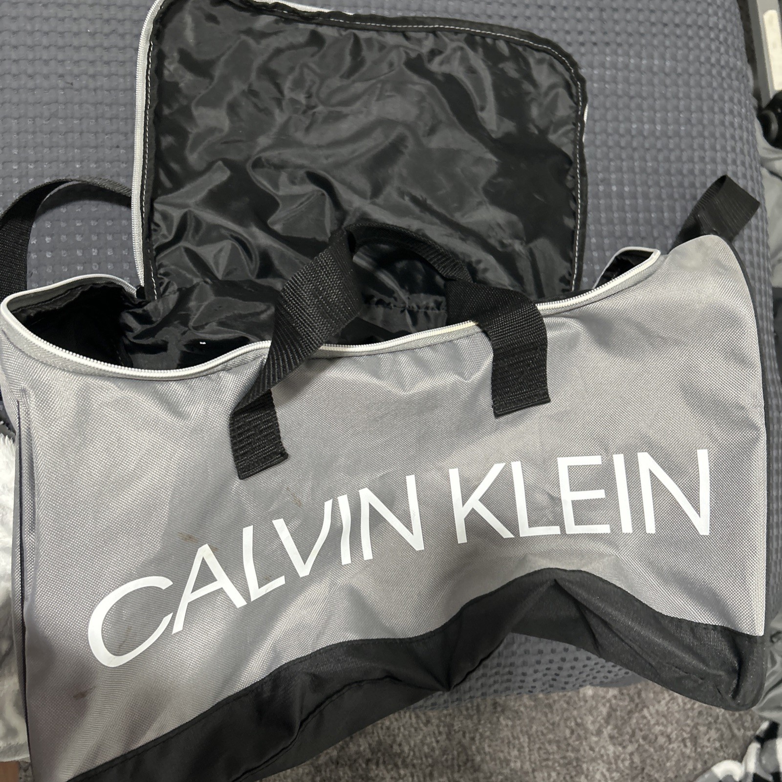 Calvin Klein Grey Nylon Duffel Bag