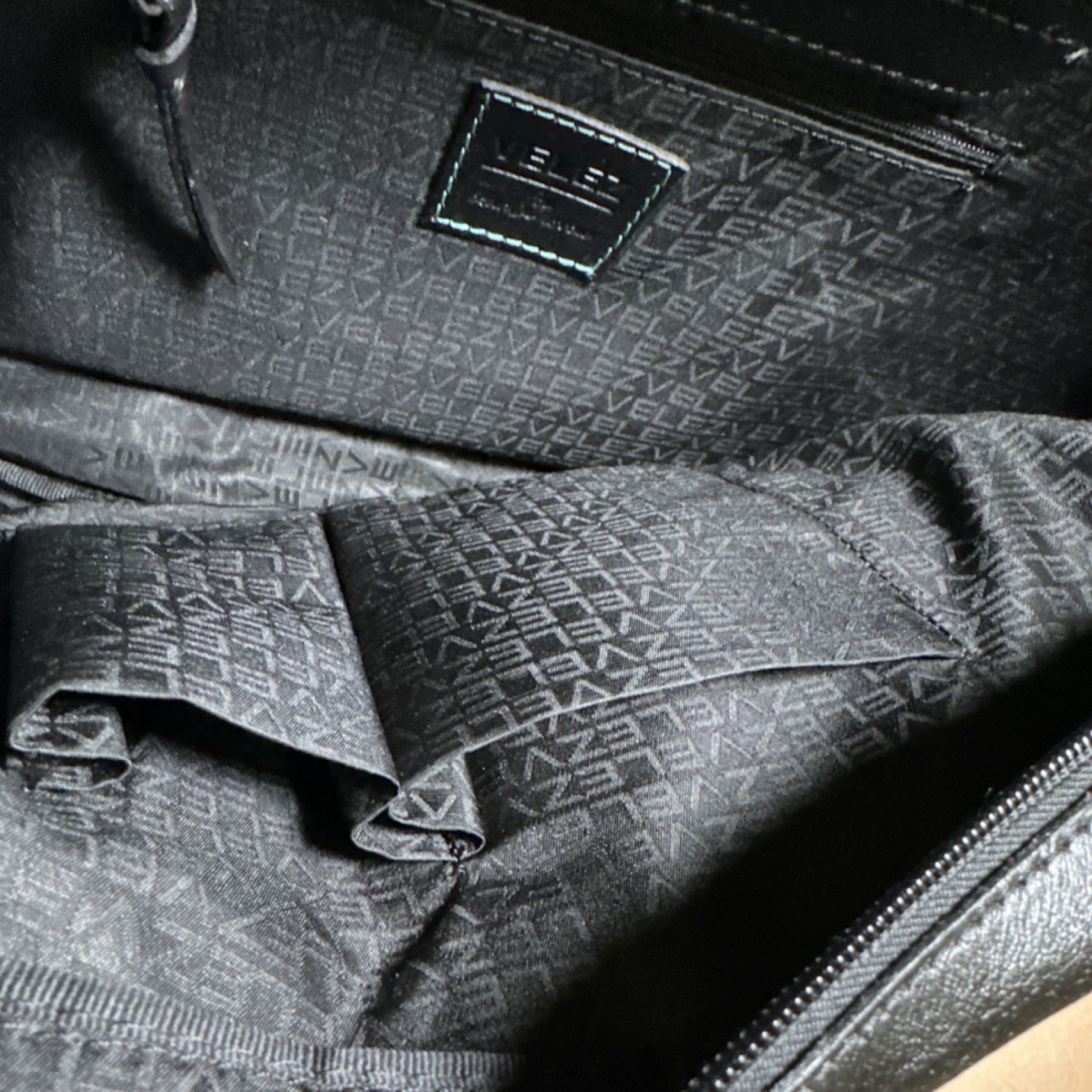 Velez Black Briefcase/Document Case Shoulder/Crossbody Strap Zip Buckle