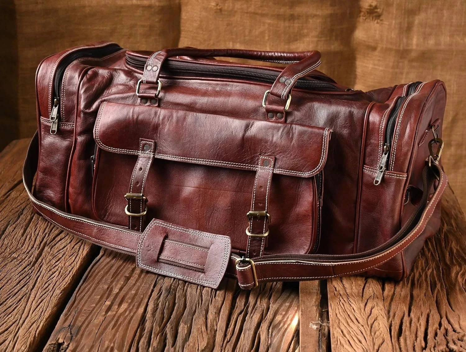 Real Targate Leather Large Travel Duffel Luggage Handmade, Gym, sholder bag