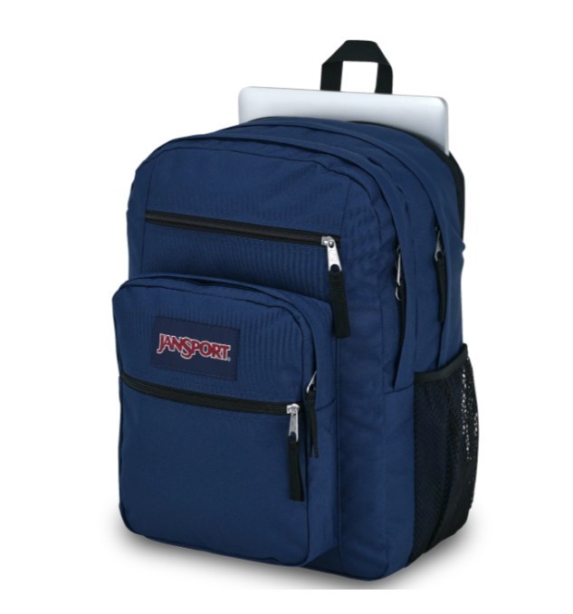 JanSport Big Student Backpack 15” Laptop Sleeve, Haul Handle Navy Brand New