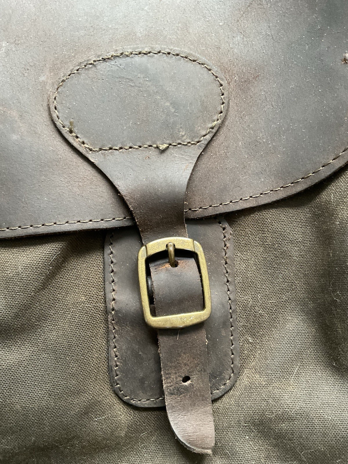 Barbour Waxed Cotton & Leather Briefcase Bag Olive Green( No Strap)
