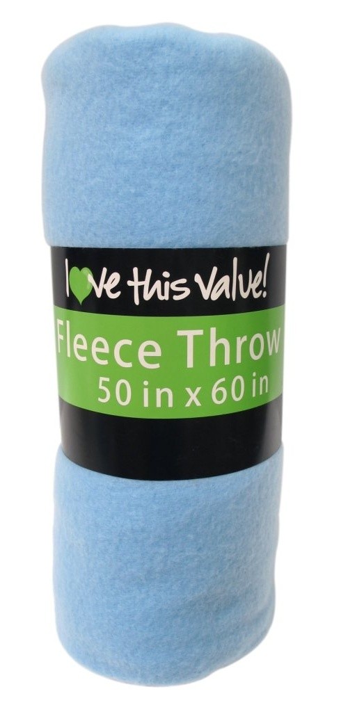 Basic+ Cozy 50 X 60 Fleece Throw Blanket -Baby Blue Baby Blue 50″ x 60″ U1