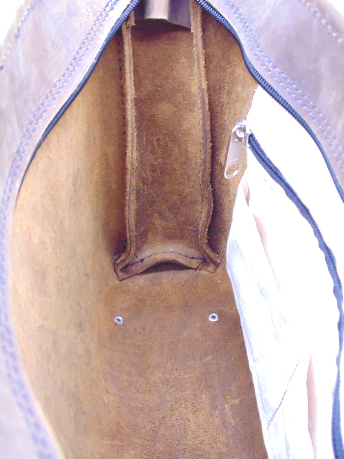 GOERTZEN Handmade in Montana USA Rustic Brown Thick Leather Tote Shoulder Bag LG