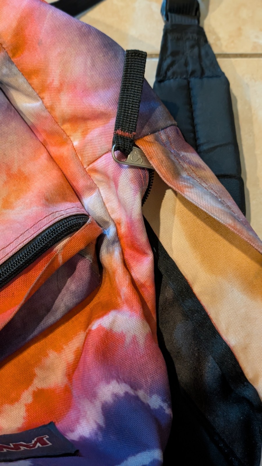 JanSport Tie Dye Backpack Pink Purple Orange School Travel Bag Pockets Adj