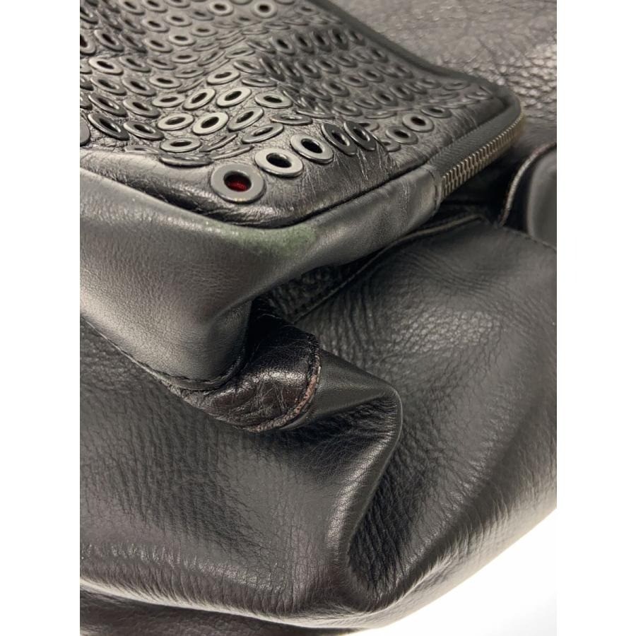 Christian Louboutin Authentic Backpack Black Leather Shoulder Zip Rucksack Red
