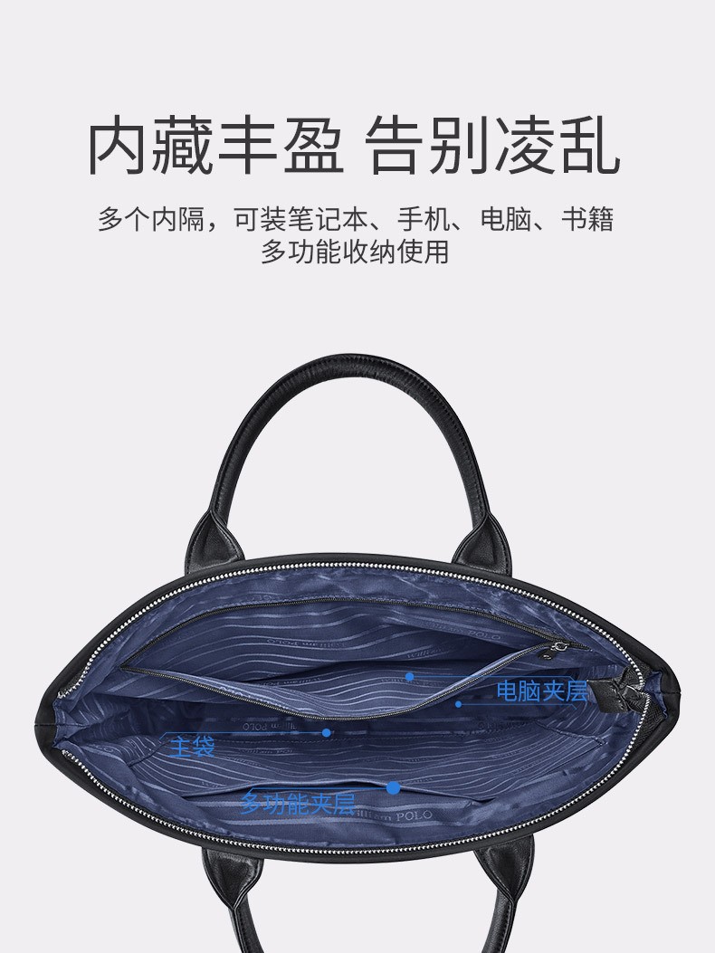 Waterproof Nylon Business Hand Briefcase Multi-Pocket Laptop Tote Bag Travel