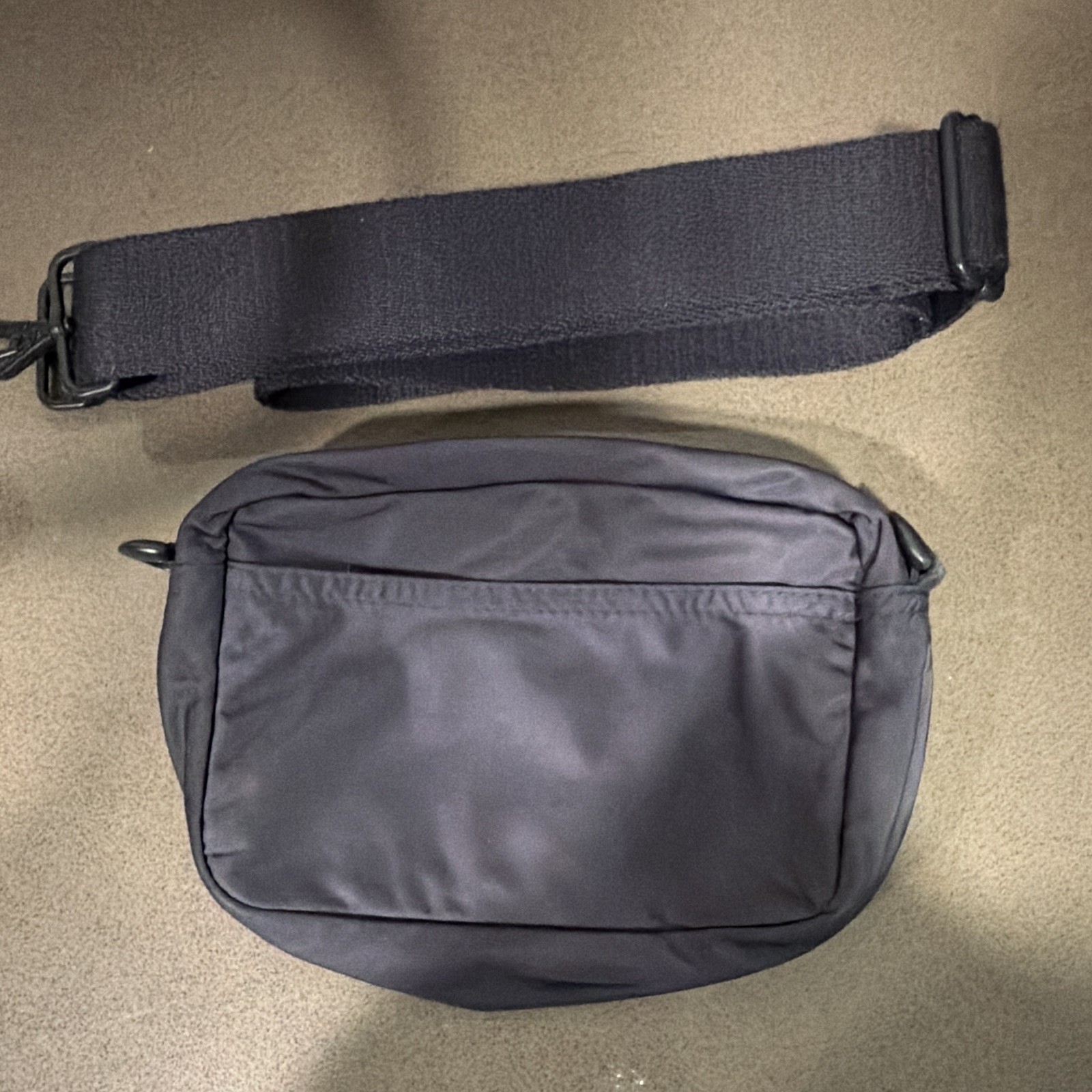 Navy Madewell Small Crossbody Zip Top Snap Flap Pocket Adjustable Shoulder Strap