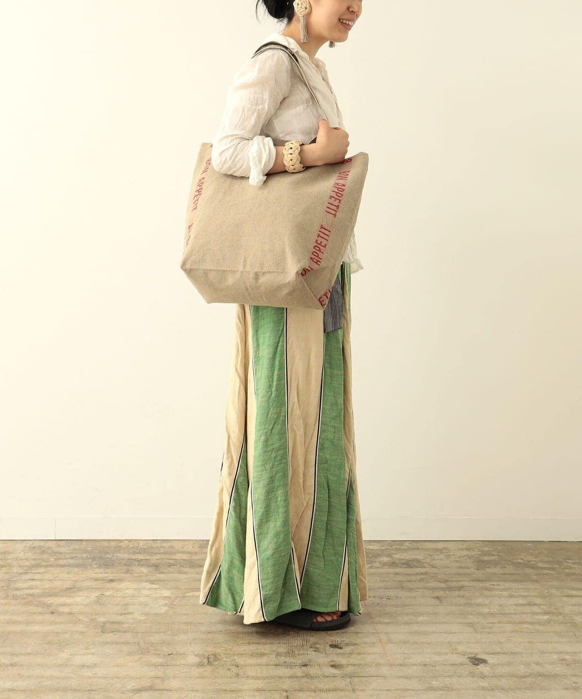 (ASK availability First) BEAMS Charvet Editions / “BON APPETIT” Linen Tote new