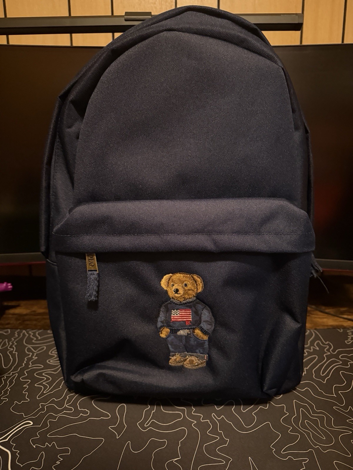 Polo Ralph Lauren Polo Bear Embroidered Backpack Navy NEW NWT