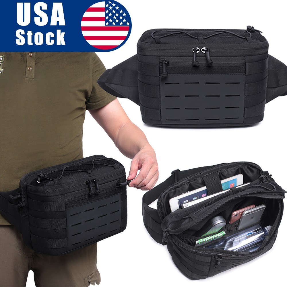 Molle Waist Pack High-capacity Crossbody Pouch Tool Bag for Work Travel School