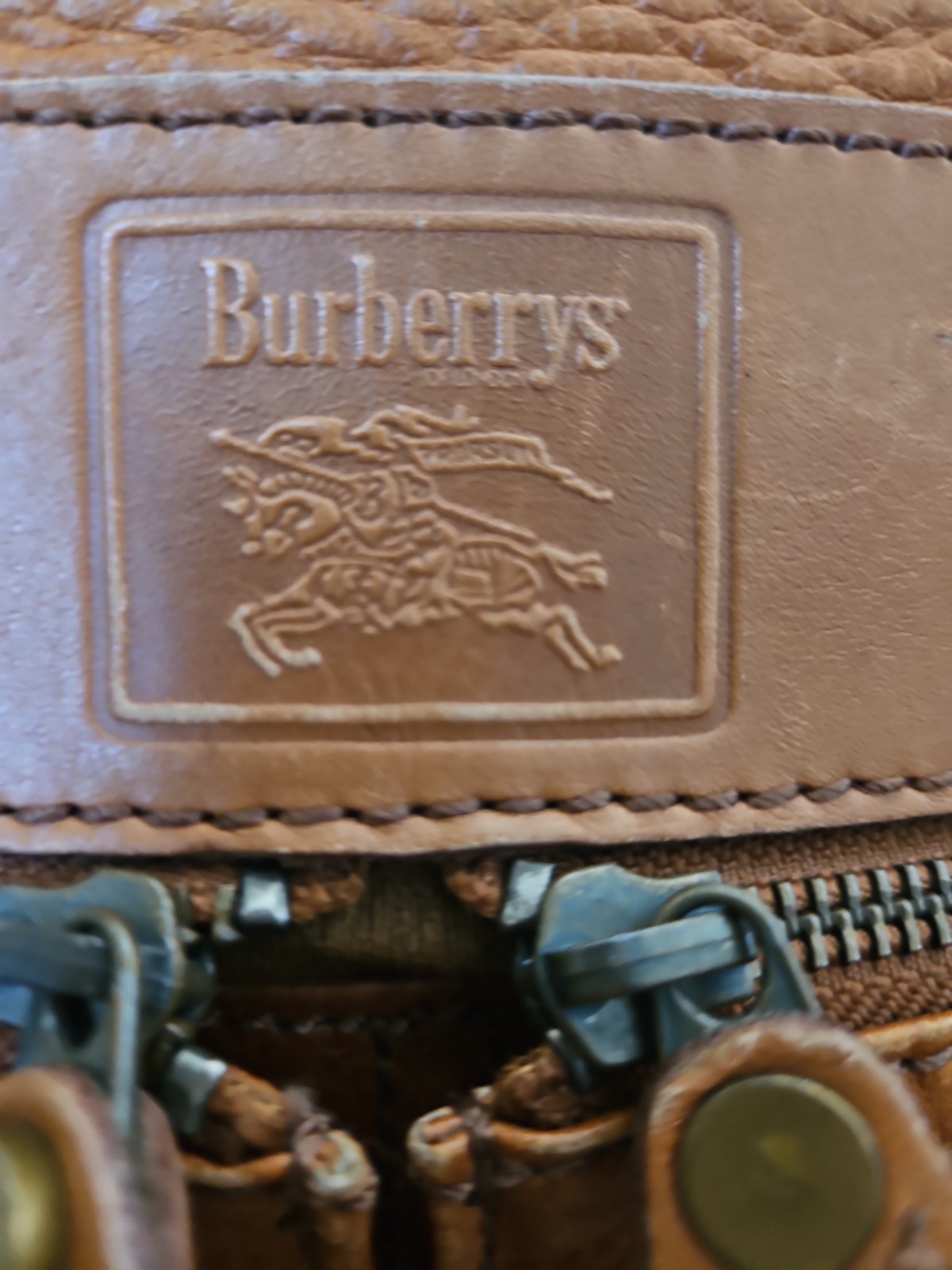 Vintage Burberrys Tan Leather Briefcase Business Bag