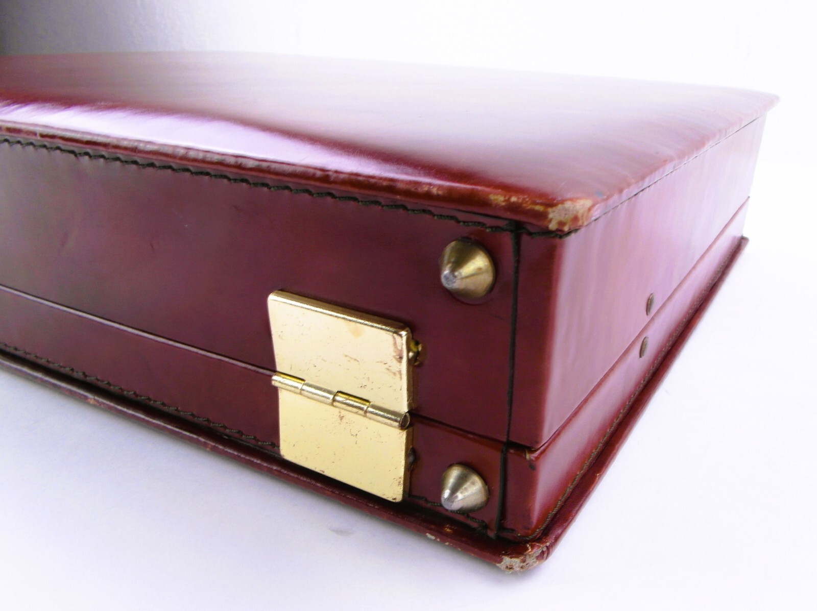 Vintage Brown Budd Leather Briefcase Made In Spain w/ Presto Combination Locks