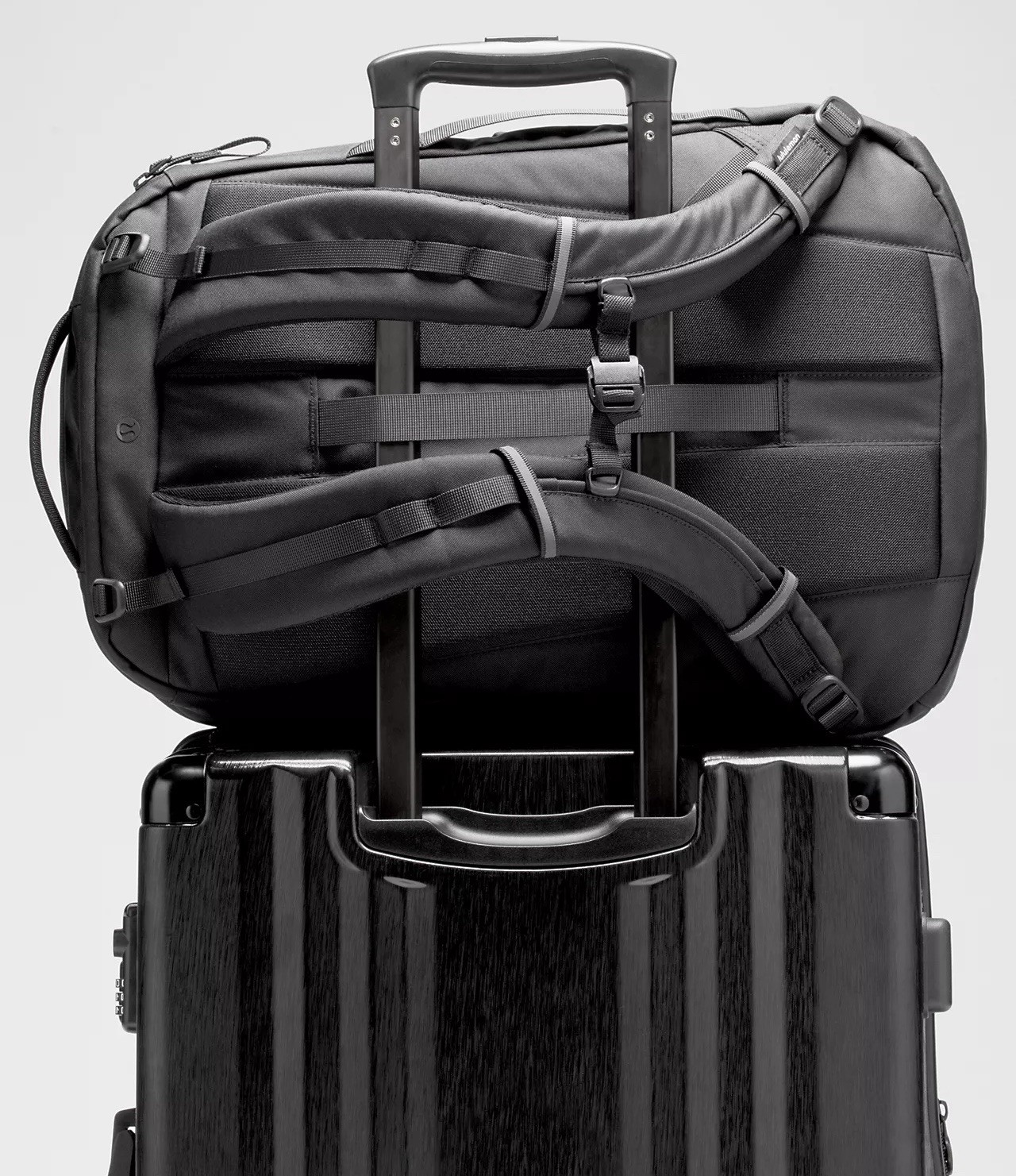 Lululemon Triple-Zip Backpack 28L Tech Canvas, Black/Graphite Grey