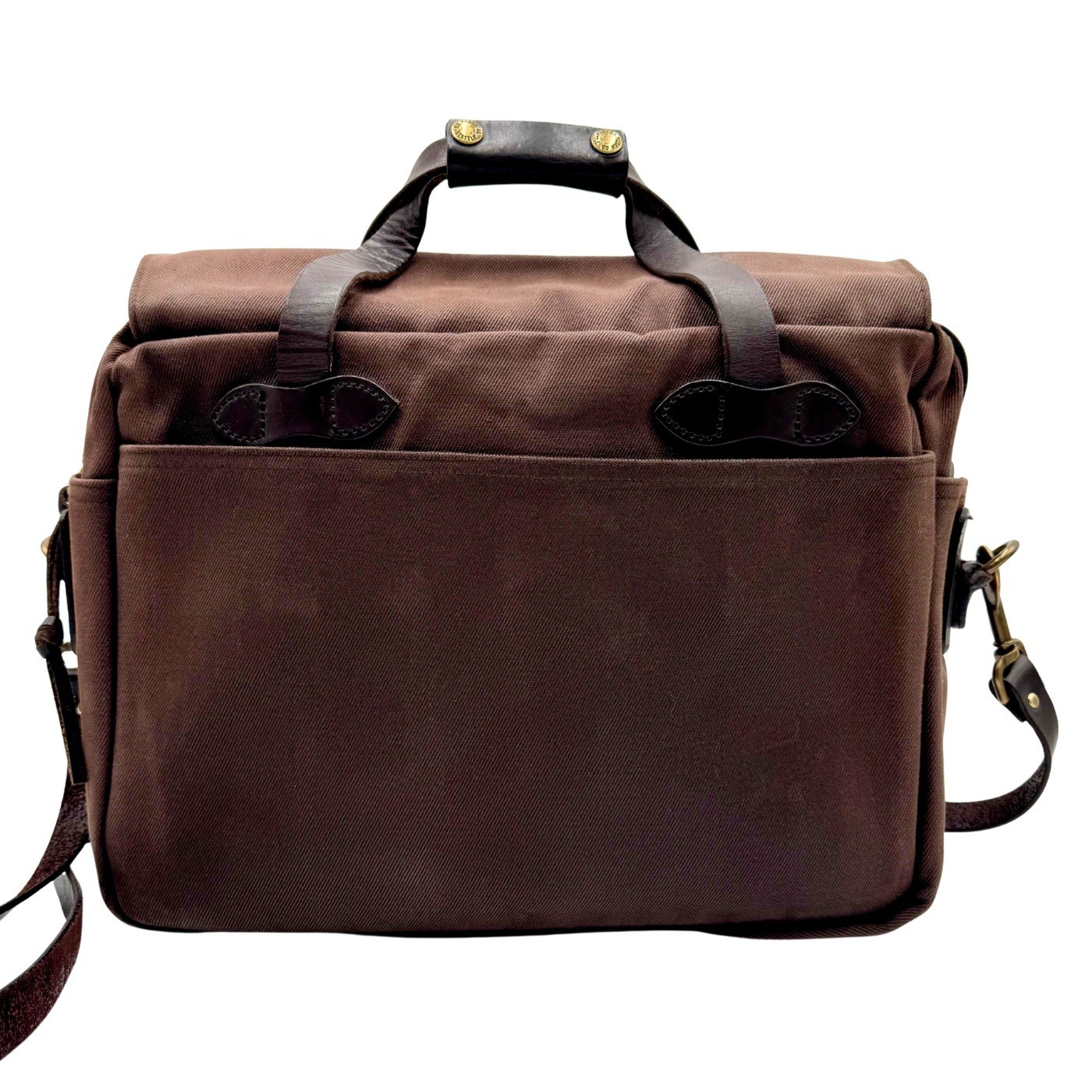 Filson 257 Briefcase Brown Rugged Twill Leather Messenger Laptop Luxury USA Made