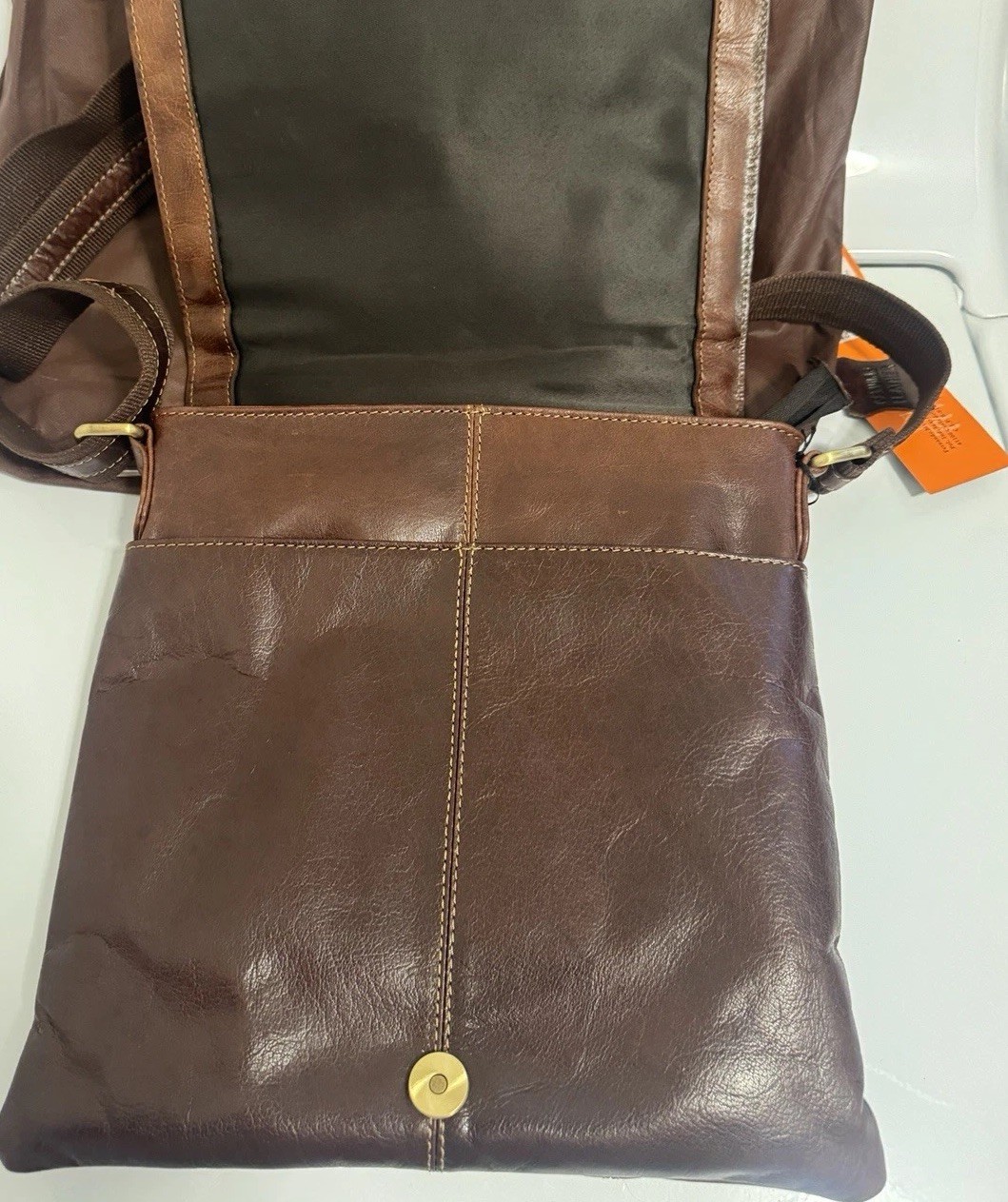 Brown Buffalo leather crossbody made in Spain Rosme Premium