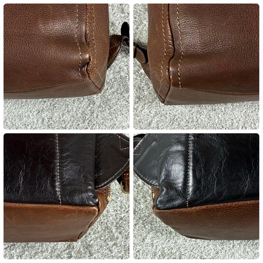 Tsuchiya Kaban Tone Oilnume Soft Medium Backpack Leather Brown