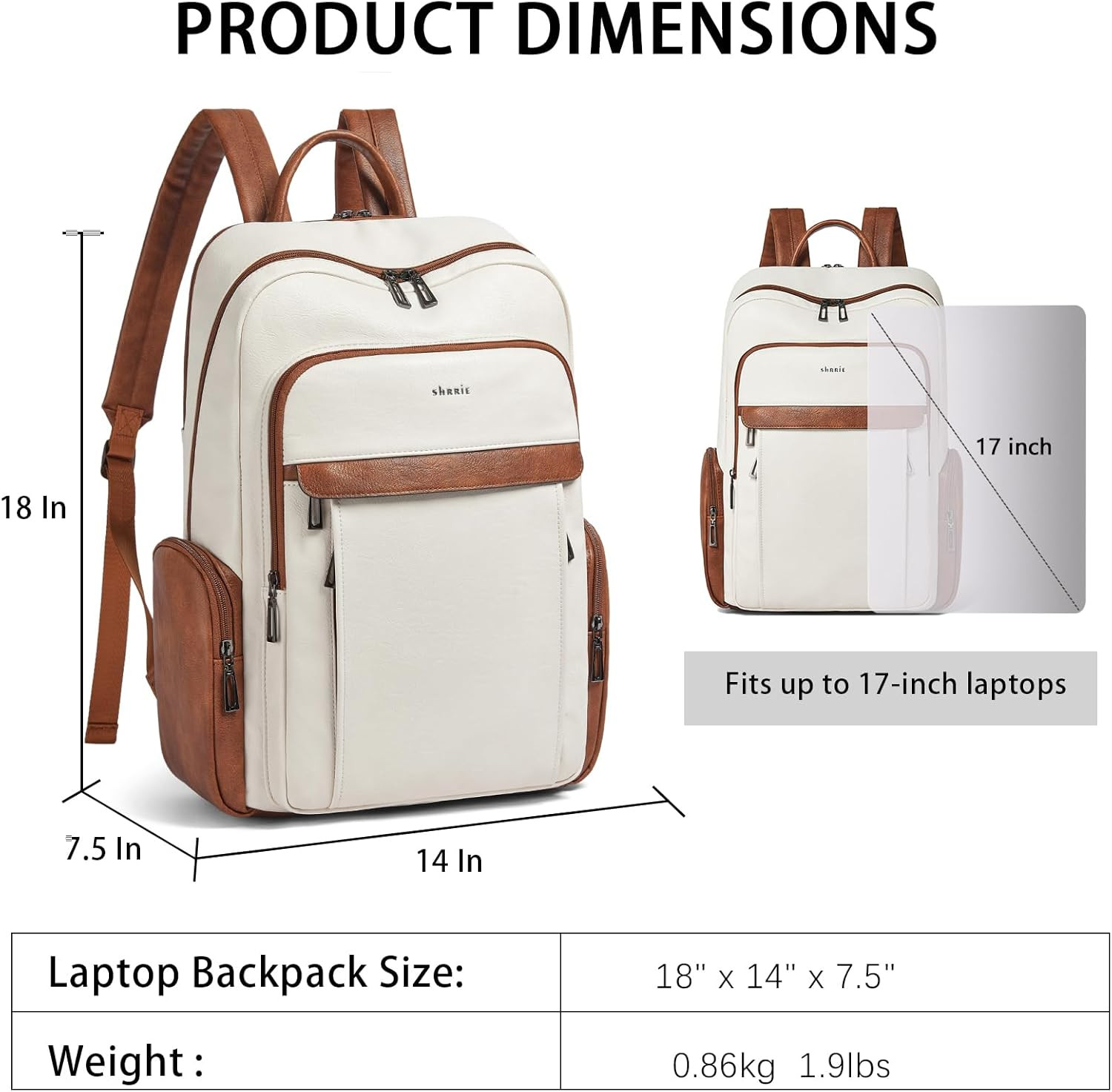 Chic Vegan Leather 17″ Laptop Backpack for Women – Travel Ready Purse