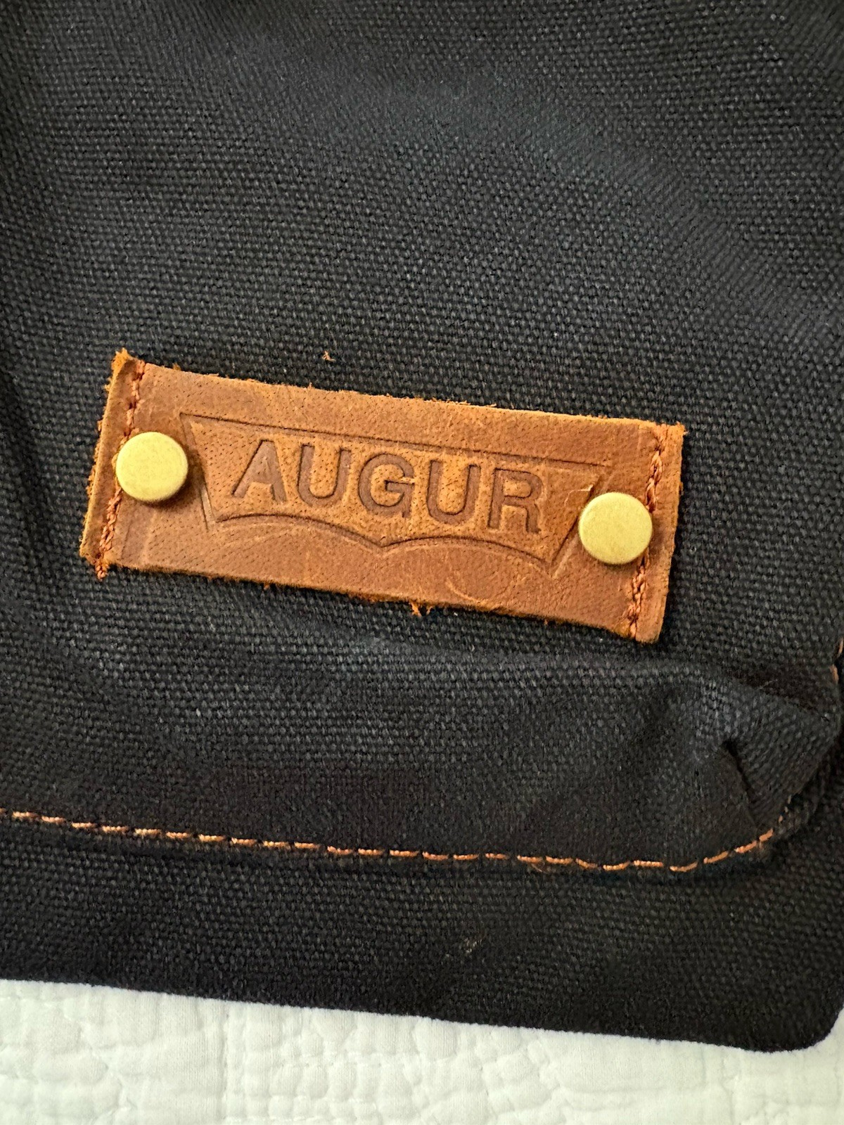 Augur Men’s Canvas Bag Leather Accent Black & Brown Shoulder Strap