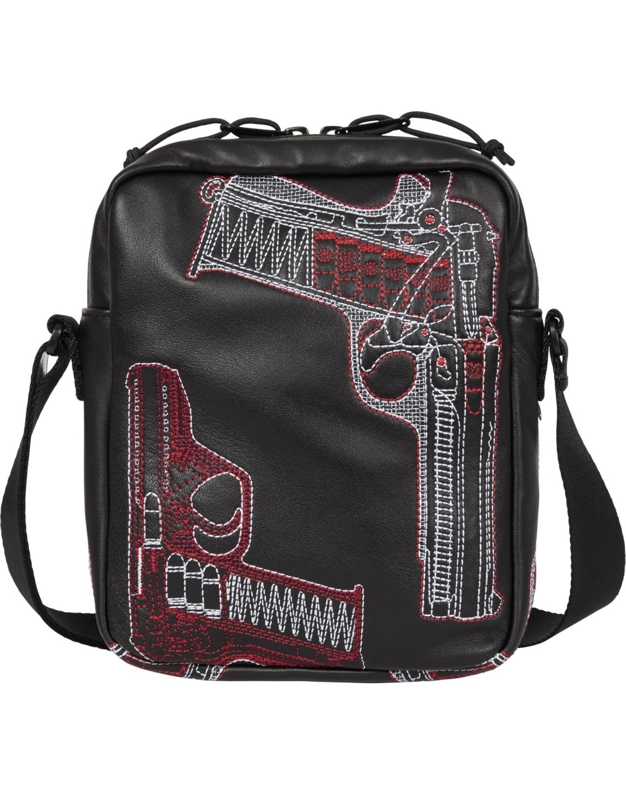 Supreme Leather Shoulder Bag- “Guns”- Black- New In Bag