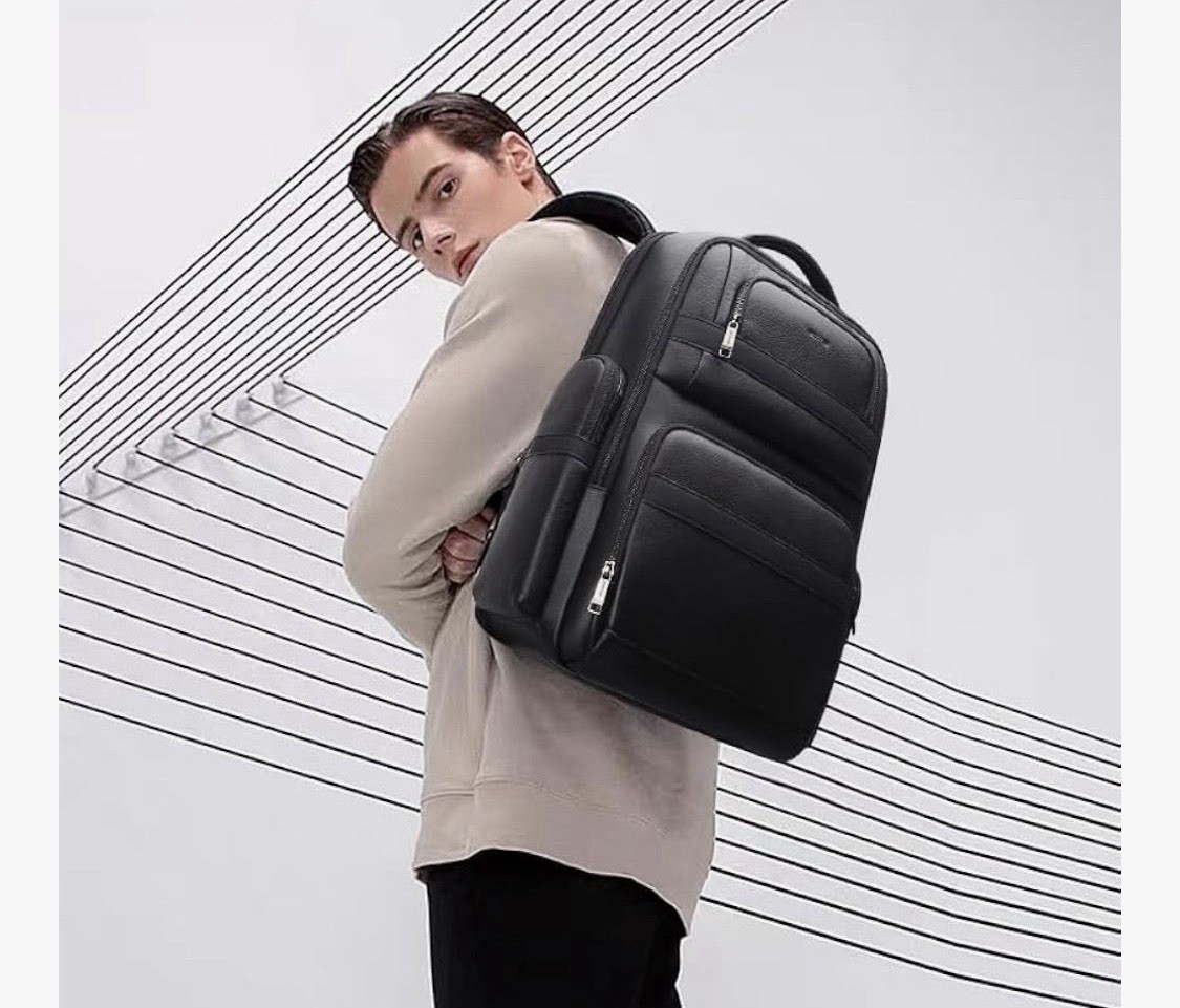 40L Genuine Leather Business Laptop Professional Backpack for Men 15.6 inch