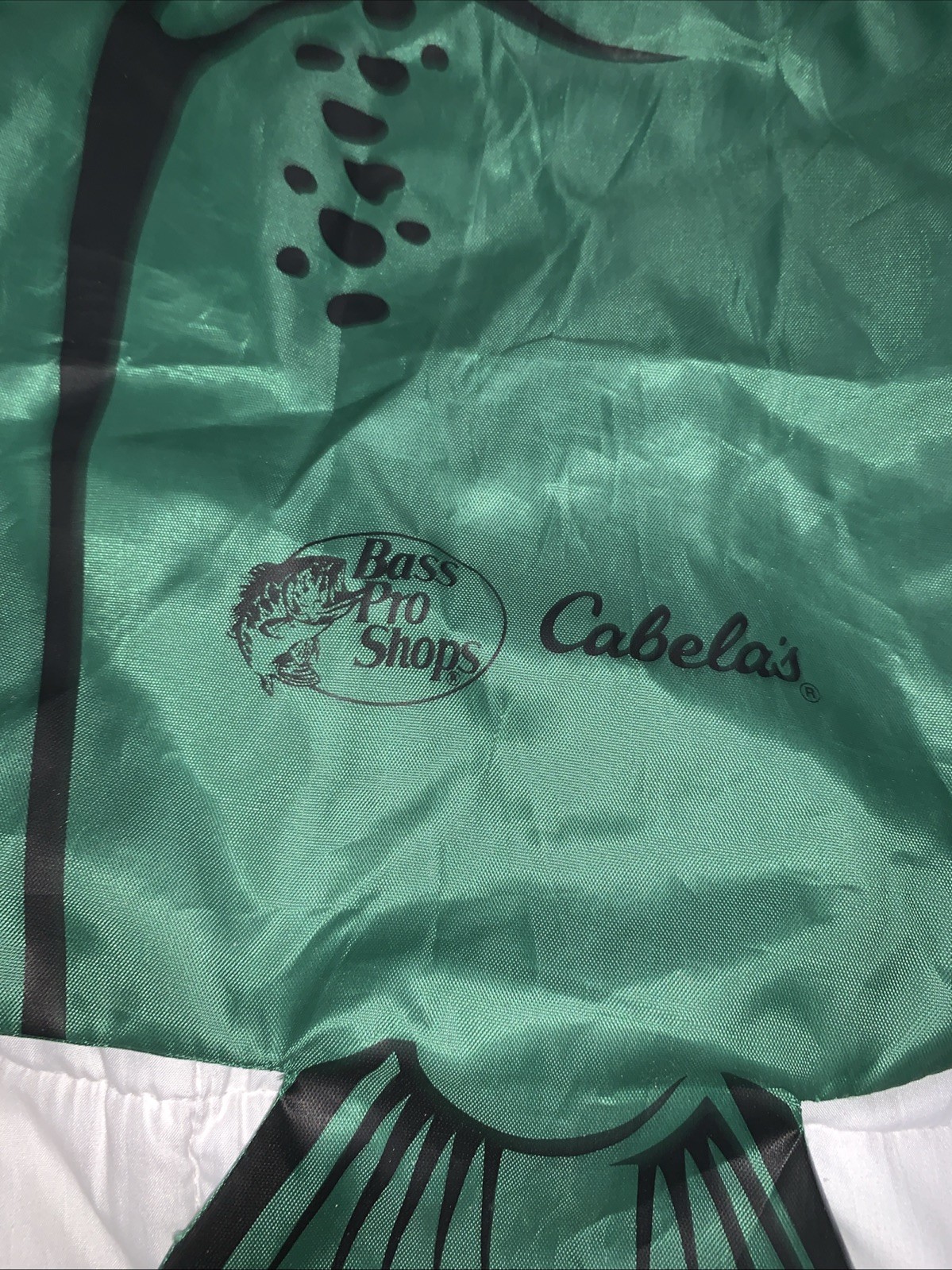Bass Pro Shops Cabela’s 17×14 Green Fish Shape Drawstring Reusable Bag