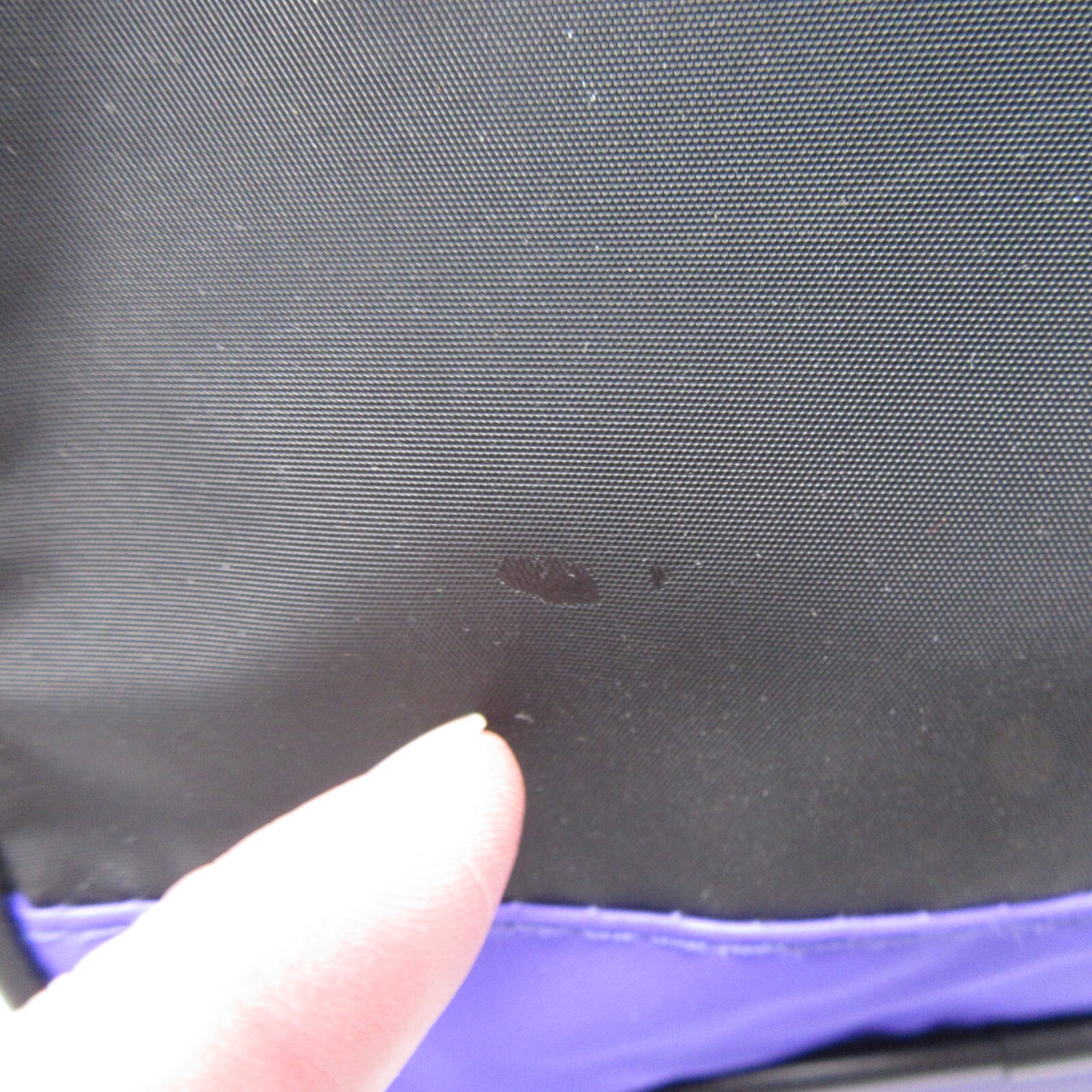 Black Teal Purple Duffle Bag Small w/ Shoulder Strap Handles Nylon Vtg 1980s
