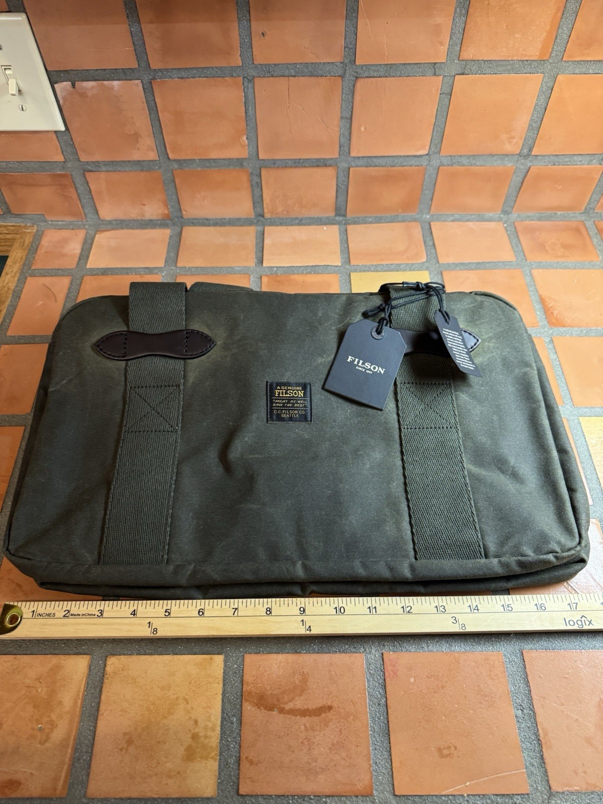 FILSON SMALL TIN CLOTH DUFFLE BAG OTTER GREEN OS NWT 20% Off MSRP