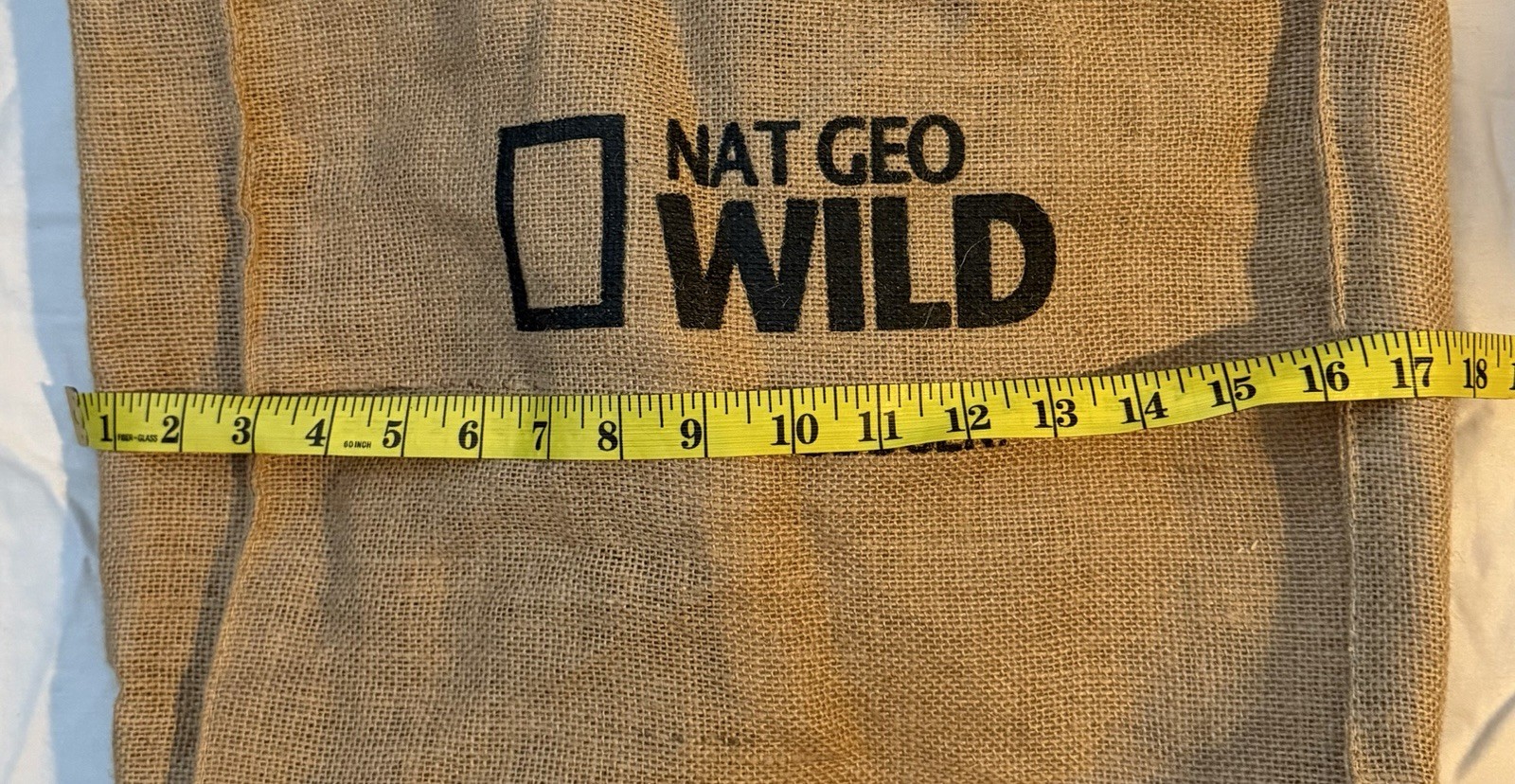 National Geographic WILD “Get Closer” Burlap Eco Shoulder Shopper Tote LINED