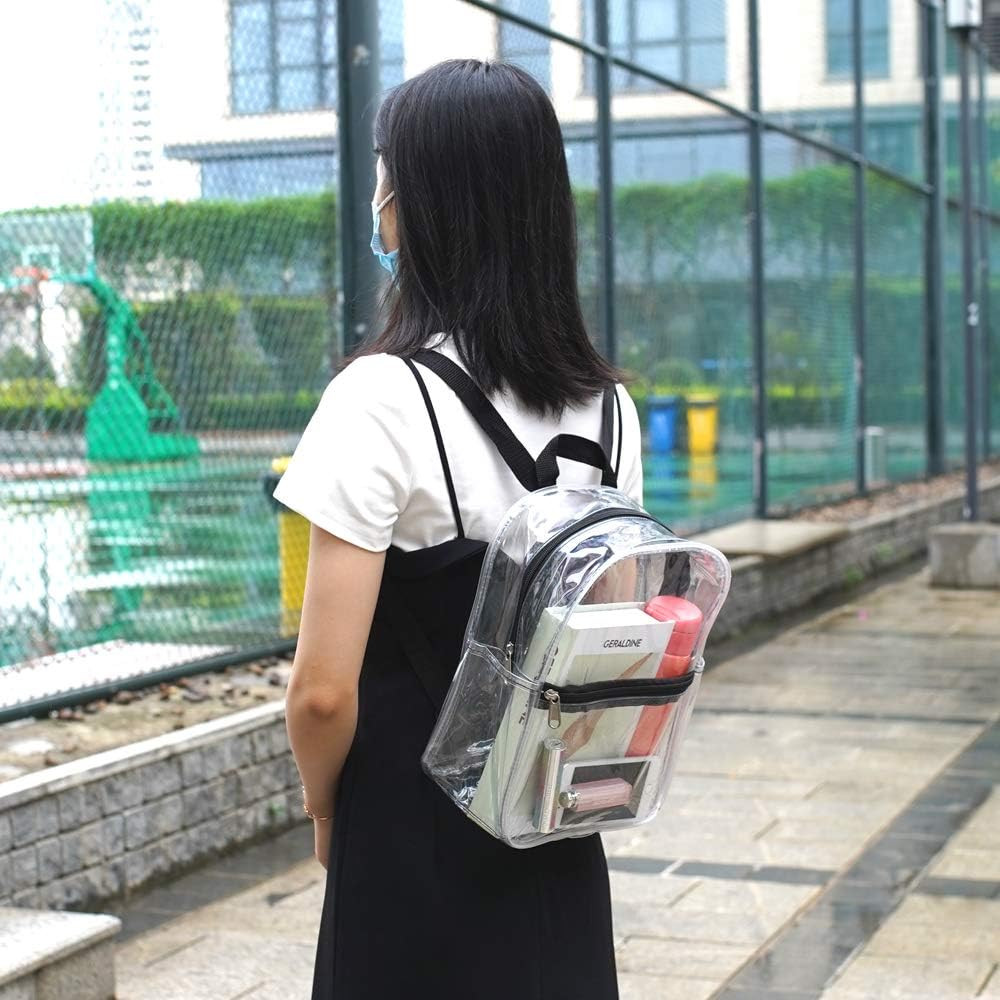 Stadium Approved Clear Mini Backpack, Heavy Duty Cold-Resistant Transparent PVC