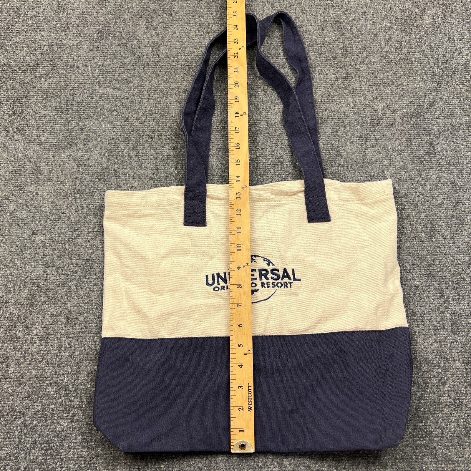 Universal Orlando Resort Big Logo Two-Tone Tote Bag Blue White