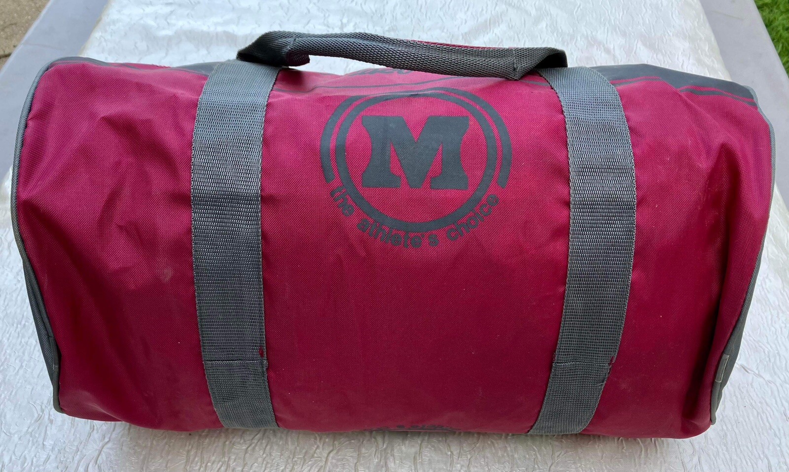 Vtg 90s Y2K Era MacGregor The Athlete’s Choice Red Gray Gym Duffle Travel Bag