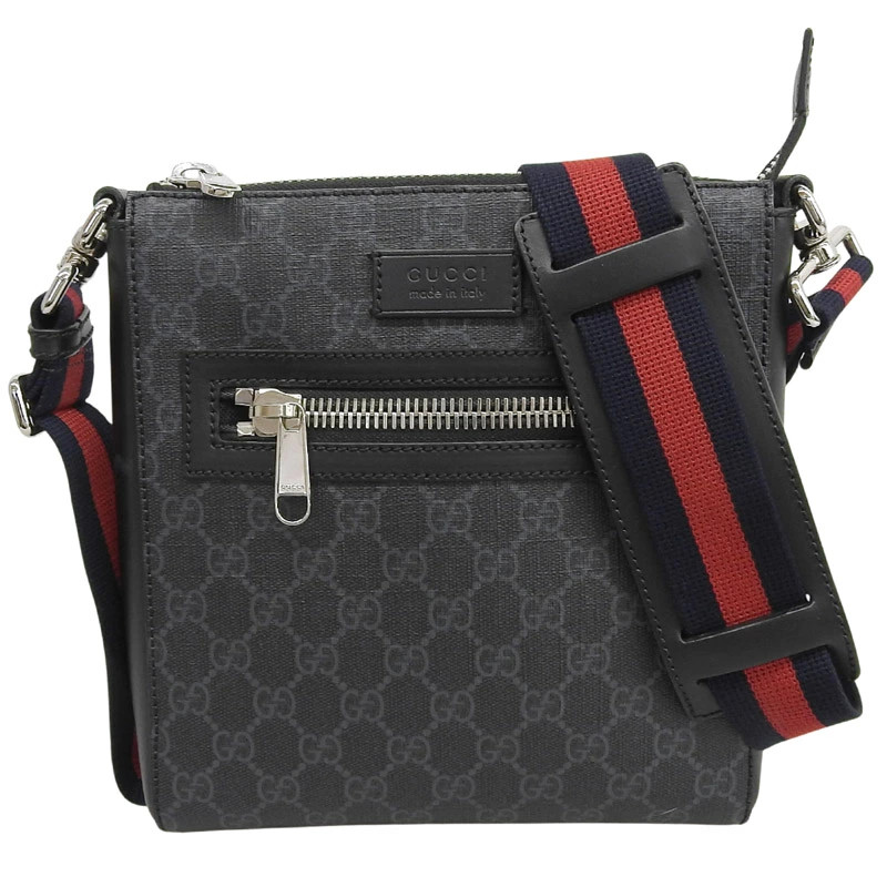 Gucci i I GG Supreme Small Messenger Shoulder Bag Leather Black 523599 GU0670 r1