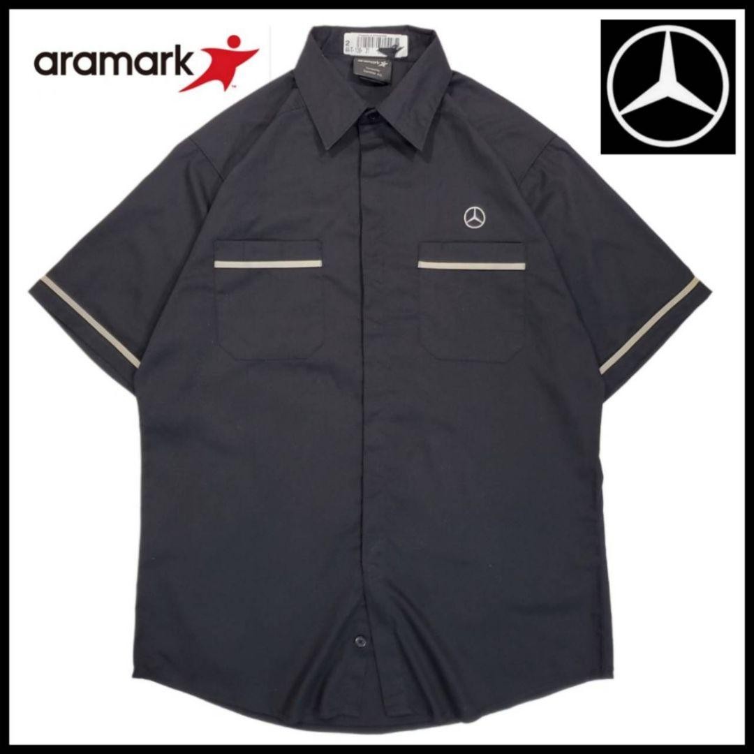 M/old clothes aramark short sleeve work shirt Mercedes Benz embroidery
