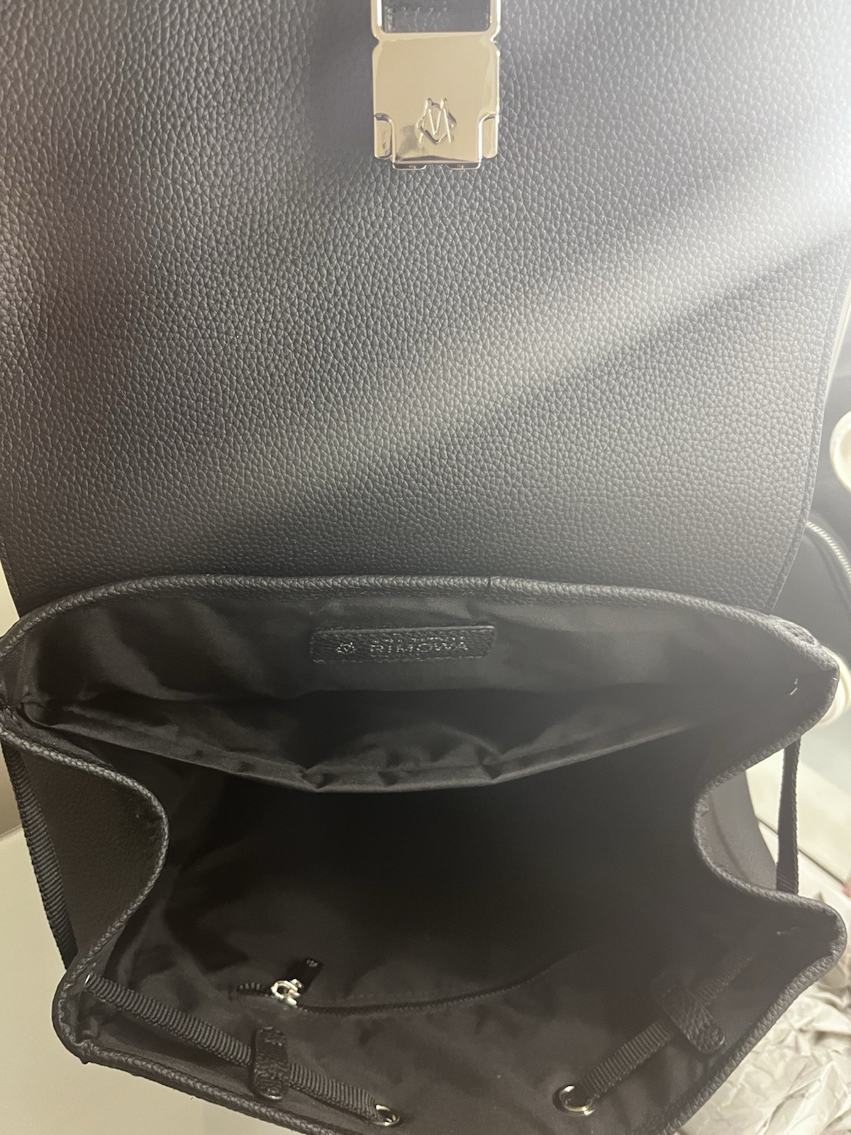 Rimowa Never Still Backpack Large Black Leather Flap Rucksack Designer Travel