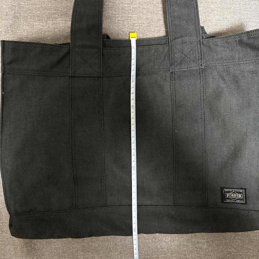 Authentic Yoshida Kaban PORTER Smokey Tote Bag 42cm Canvas/Cotton Black Slight D