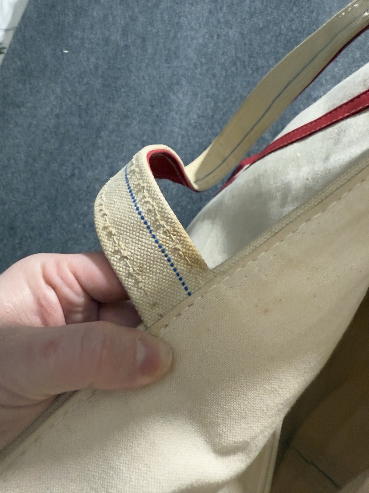 Vintage L.L. Bean Boat And Tote Bag Multi Color Canvas XL Zipper