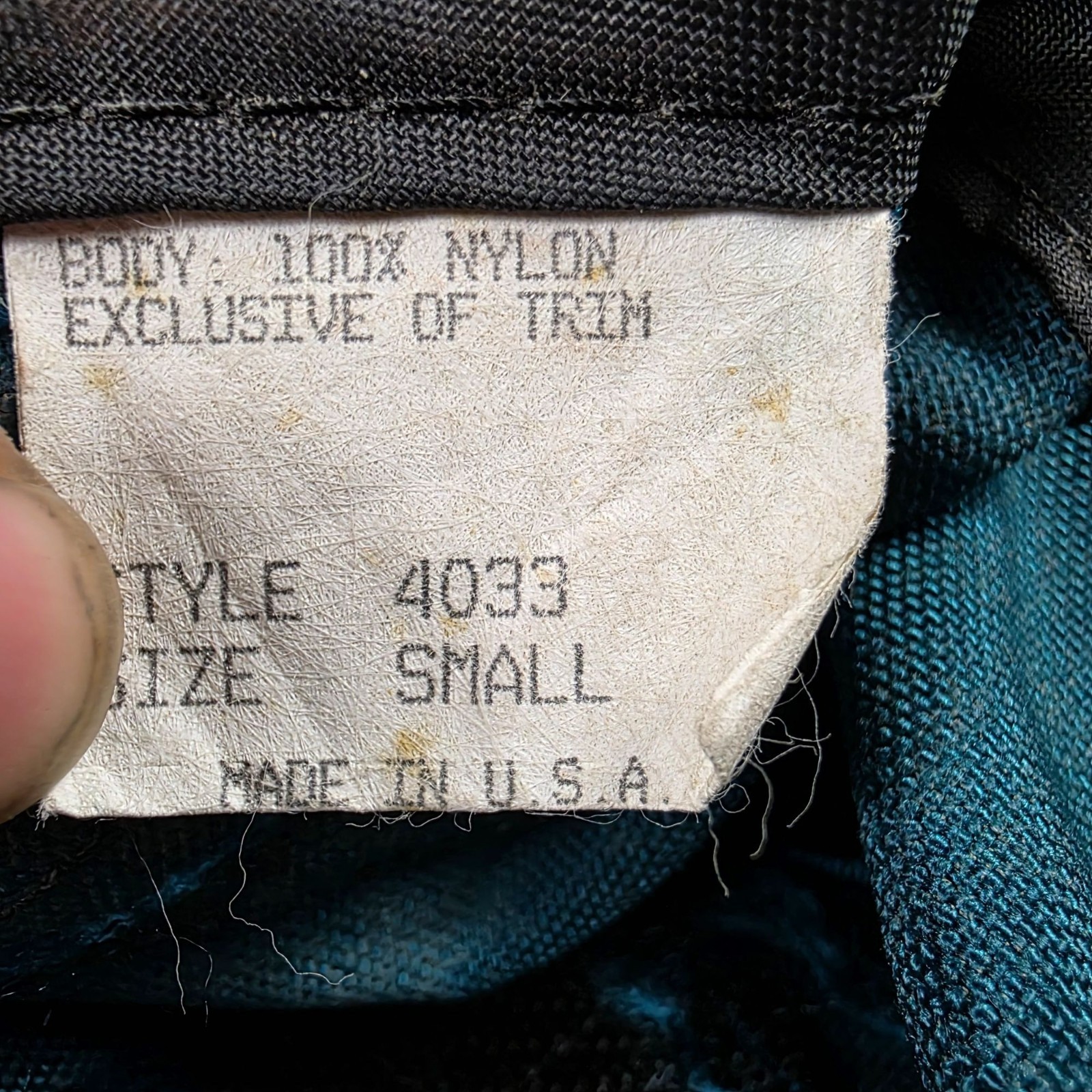Vintage Eddie Bauer Small Blue Black Nylon Duffel Bag Outdoor Gear Made In USA