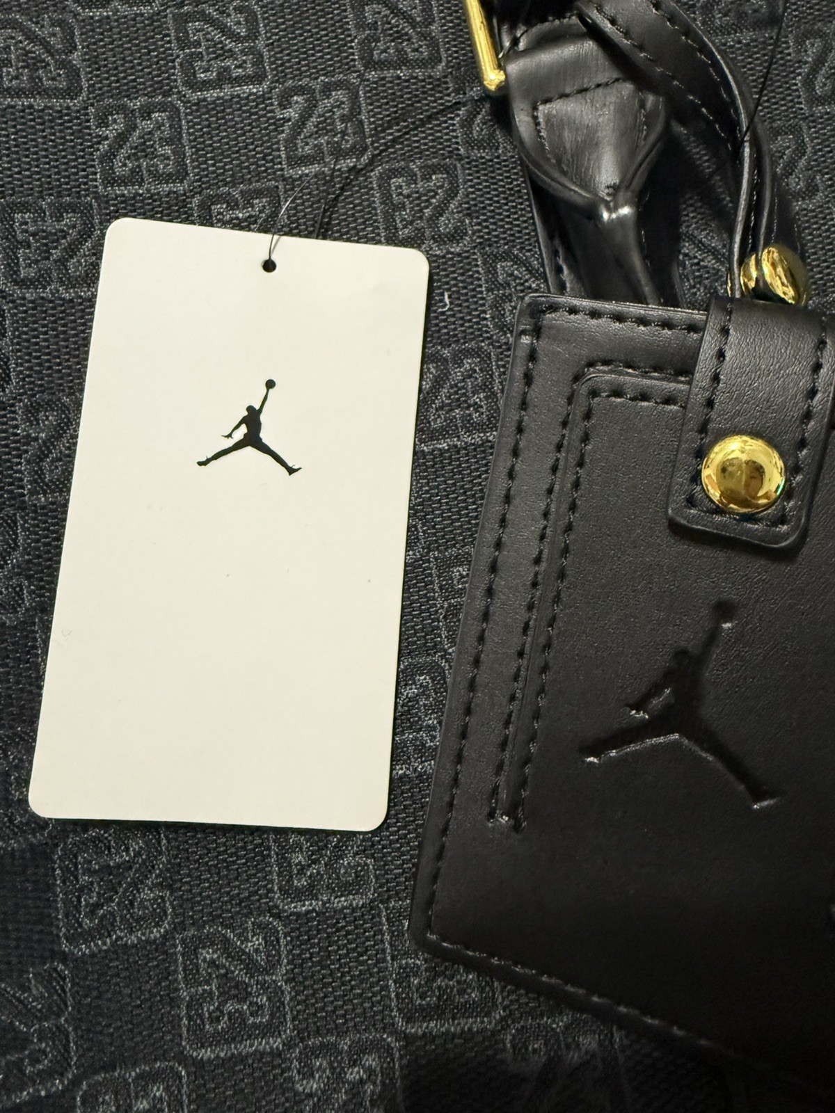 Air Jordan Monogram Black Duffle Bag Luggage Tote Carry On Size 25L