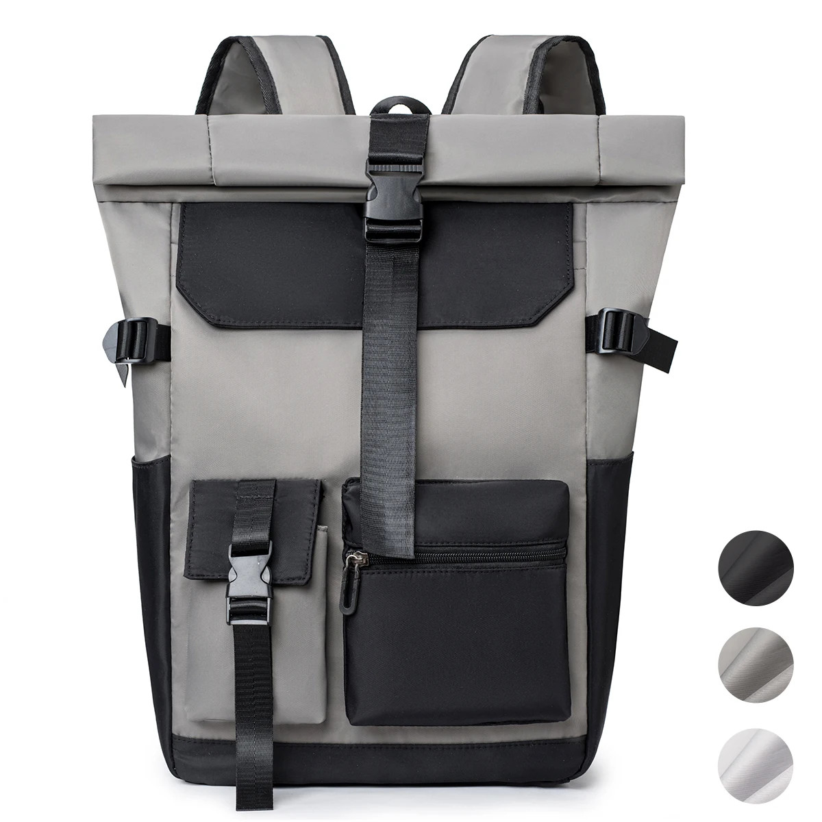Travel Backpack 26L Lightweight Roll Top Backpack for Women Men, Anti-Theft Scho