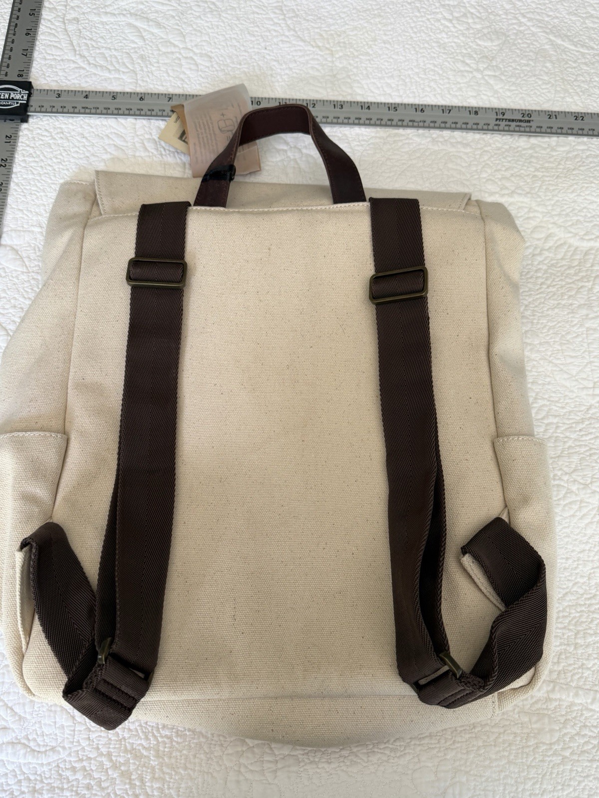 EbenPak EbenGroup Canvas Rucksack Backpack Cream Laptop Bag Cambodia NWT
