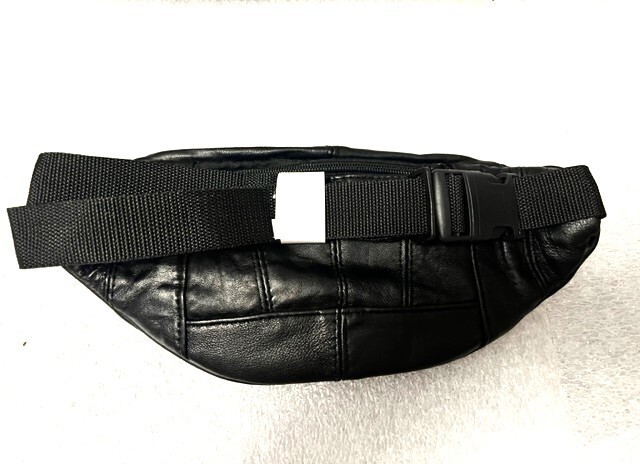 FANNY PACK GENUINE SOFT LAMBSKIN LEATHER WITH 6 ZIPPER COMPARTMENTS 48″ WAIST