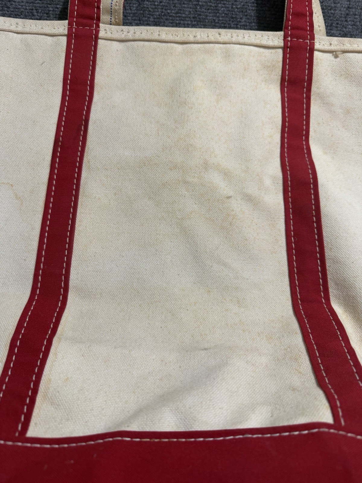 Vintage L.L. Bean Boat And Tote Bag Multi Color Canvas XL Zipper
