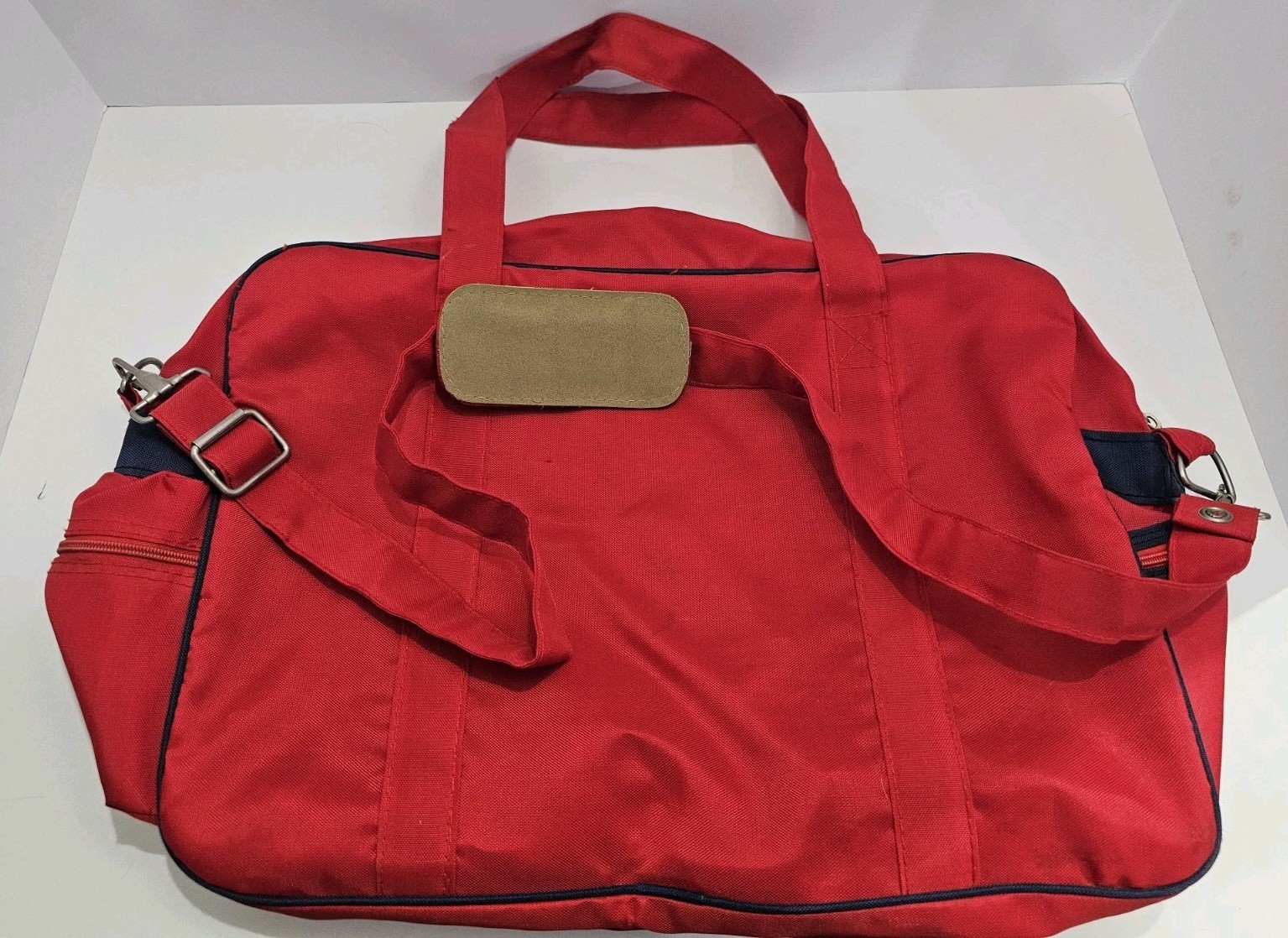 Vintage 80s Jet Pack Red Nylon Duffle Bag Travel Gym Retro Carry On
