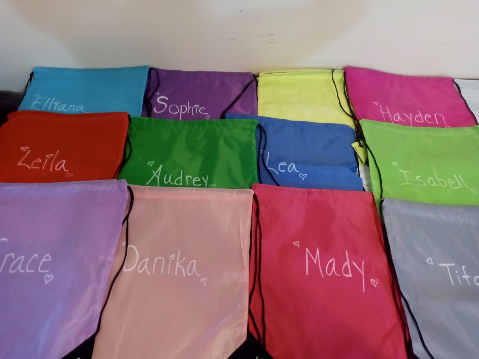 Drawstring Backpacks Bulk String Customized Party Gym Sport Trip Green 20 PCS